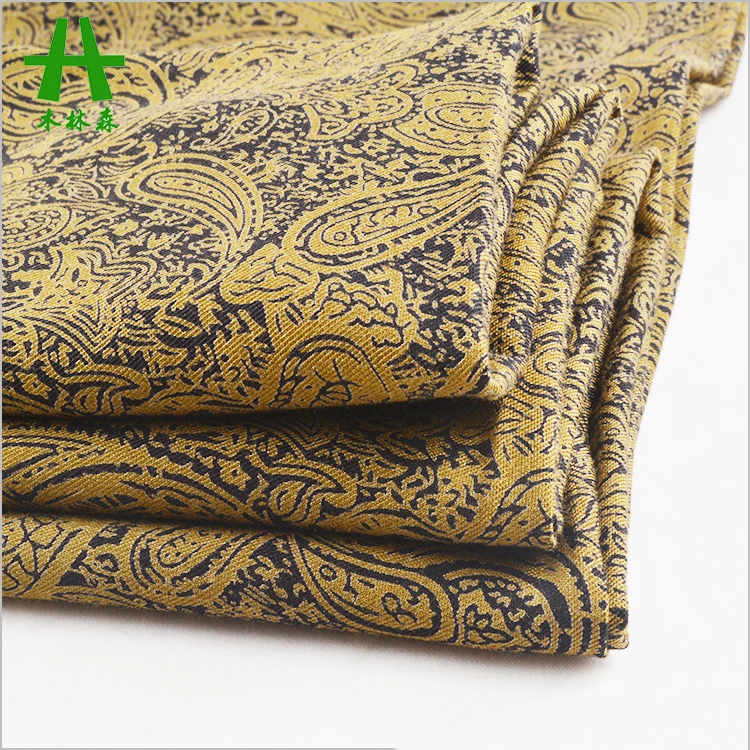 Mulinsen Textile Dyed Ground Discharge Printing Paisley Pattern Woven 30s Viscose Twill Fabric