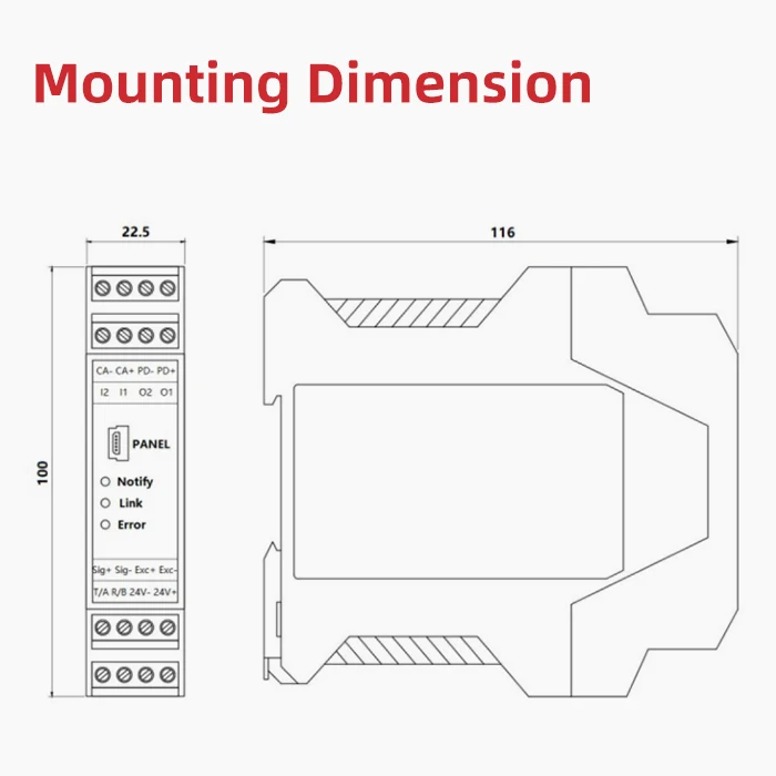 T098D Digital output 0-10V/4-20mA RS484  Load cell transmitter A/D modules