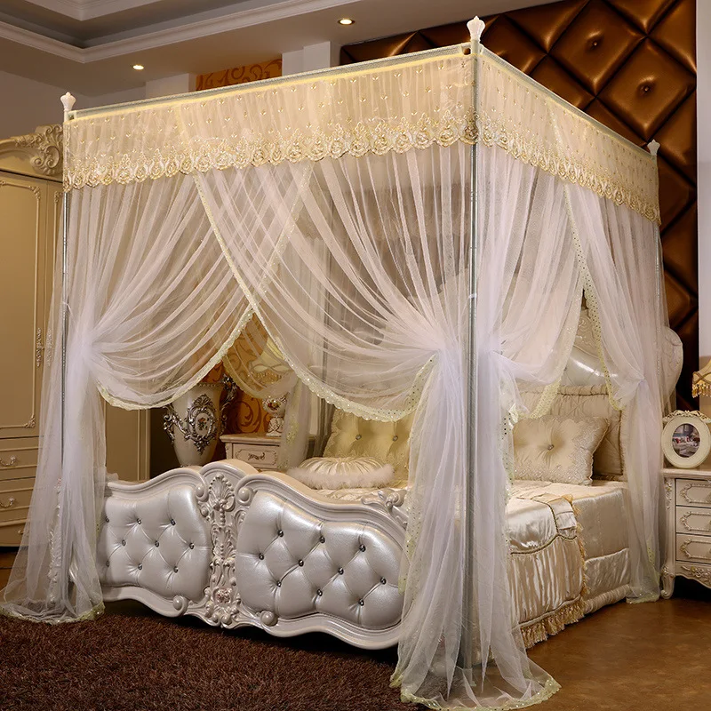 Напольные противомоскитные сетки с квадратной крышей, три двери, большие переносные складные москитные сетки