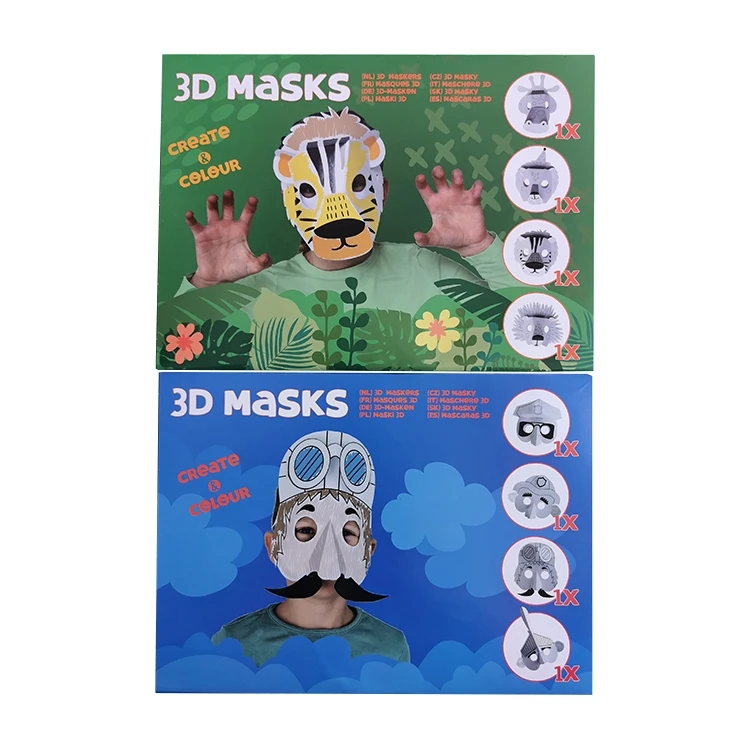 2022 Handmade Plain White Halloween Party Anime Paper Custom Face Mask