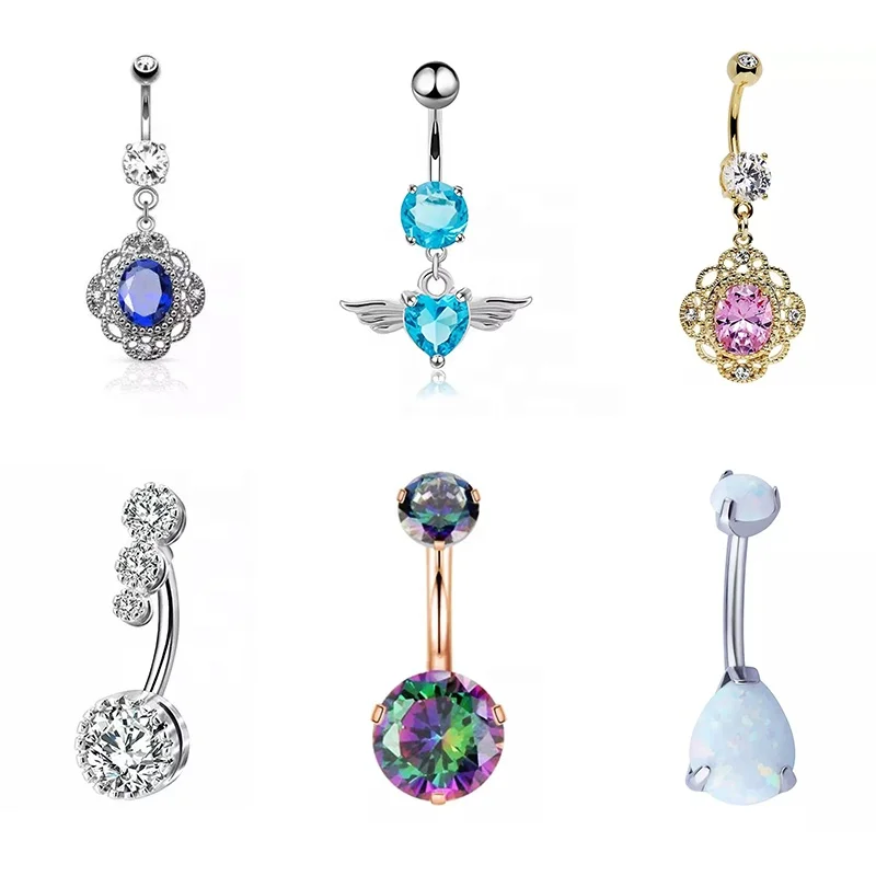 New Products Cz Belly Ring Fashion Jewelry Owls Fox Starfish Rainbow Belly Ring Navel Rings With Crystals