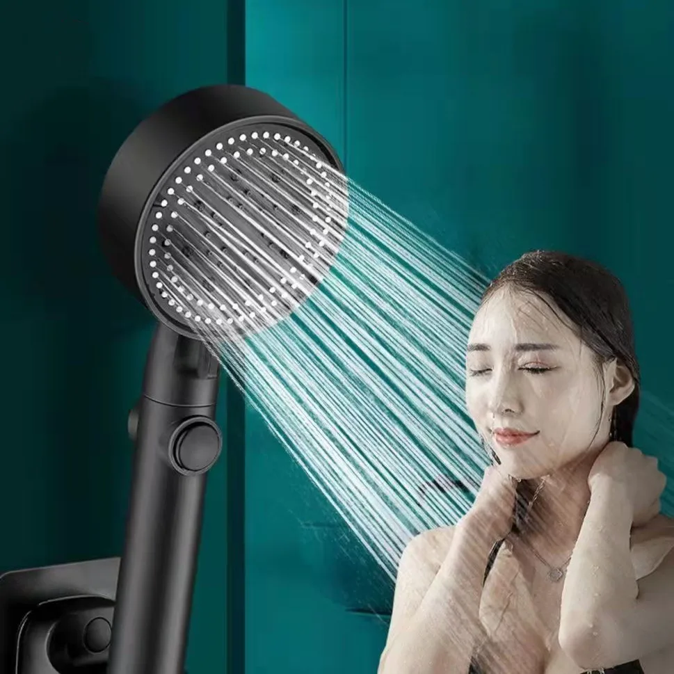 LANDOO Duschkopf Rainfall 5 Function Adjustable With Stop Button Water Saving Handheld Spray Nozzle High Pressure Shower Head