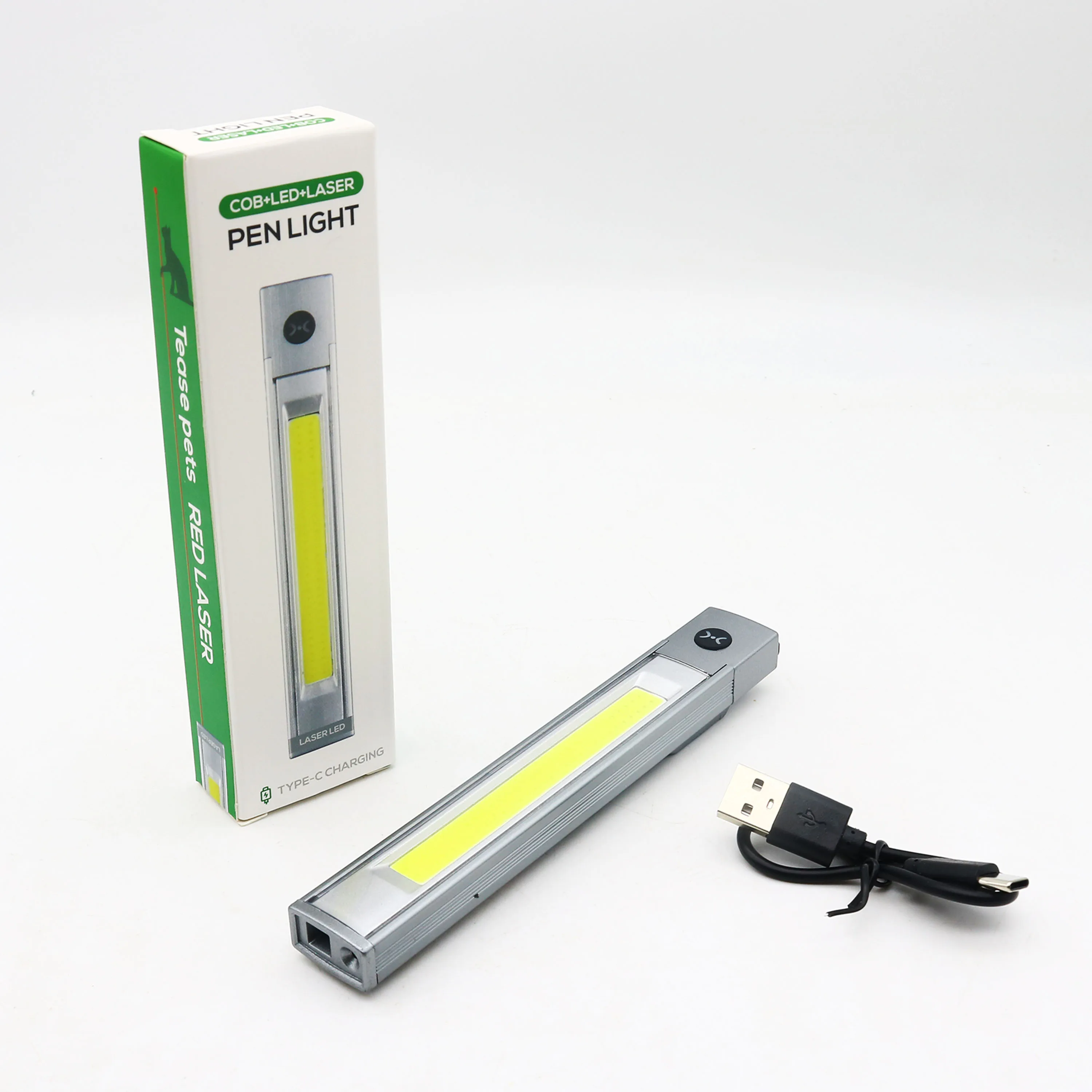New Design Side COB Flashlight Pen Clip Strong Magnet Infrared Laser Outdoor Portable Work Light Flashlight