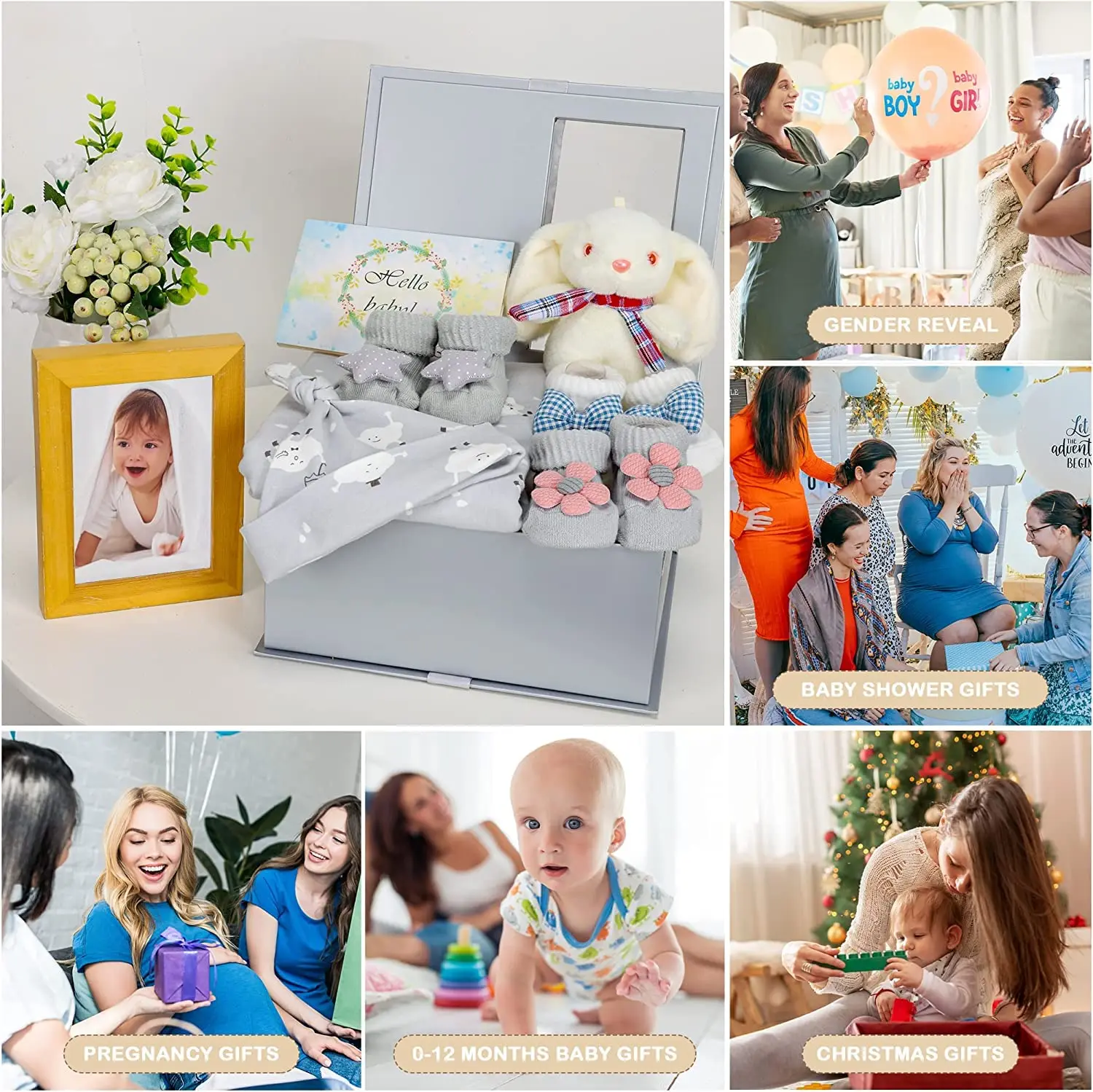 New Born Baby Gifts Sets Essentials for Baby Includes Swaddle Blanket and Hat Set Packs New Born Socks