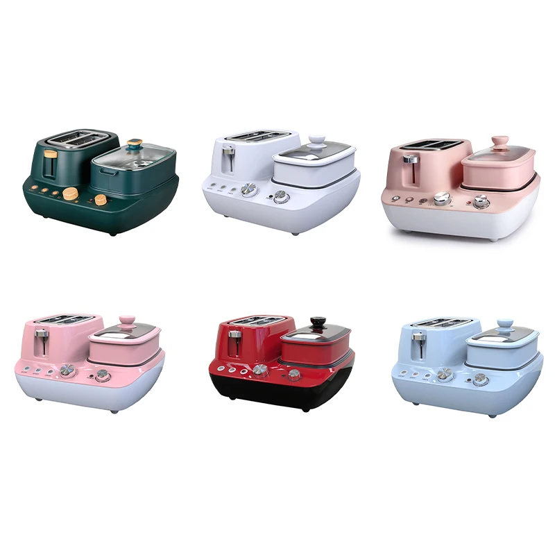 Non-Stick Thermal Adjustable Electric Multi Function 3 in 1 Breakfast Maker Station Smart Breakfast Maker