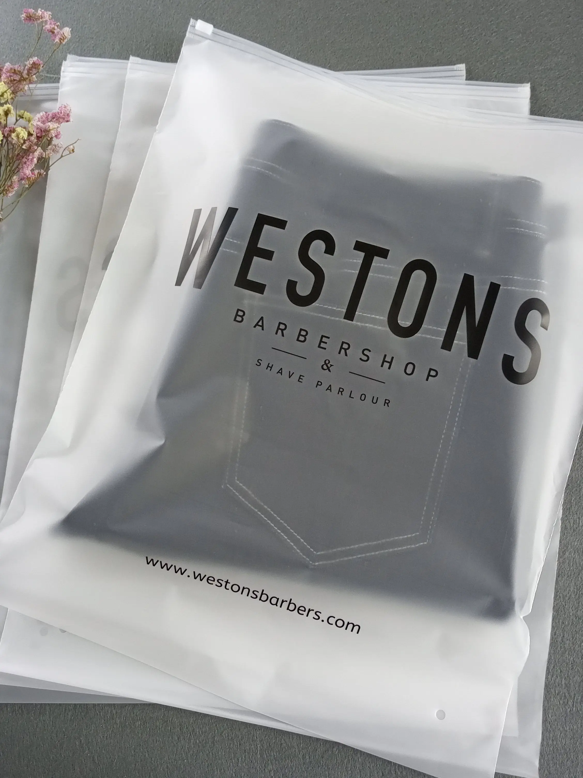 custom plastic T Shirt bags Clothes Frosted Biodegradable Zip Lock Self Sealing Bag packaging and printing custom logo