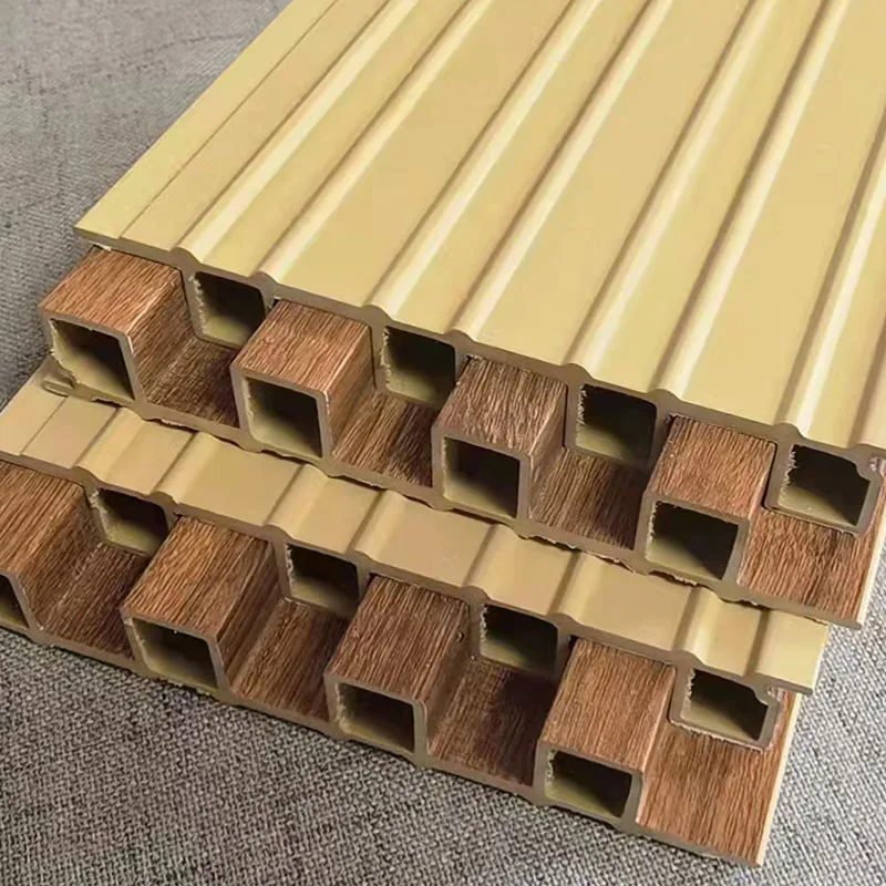 China Wholesale Wholesales Home Decoration WPC Fade Wood Plastic Composite Panel 3D Wall Cladding
