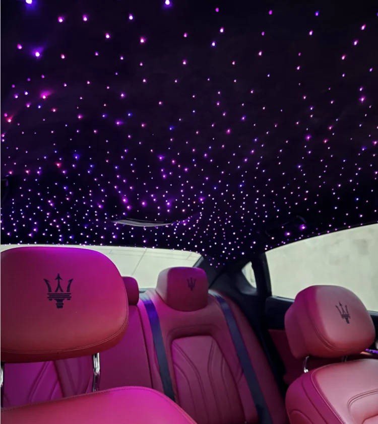 12v 18w*2port  twinkle fiber optic light source +mobile app control with 0.75mm 900pcs 4meter fiber optic for car starlight