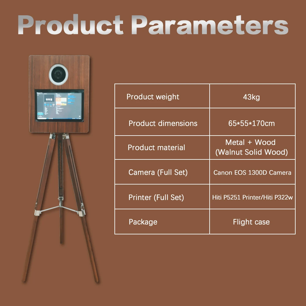 vintage photo booth shell Red Oak Wood Photobooth Real Retro Selfie Photo Booth Dslr Camera booth With Printer