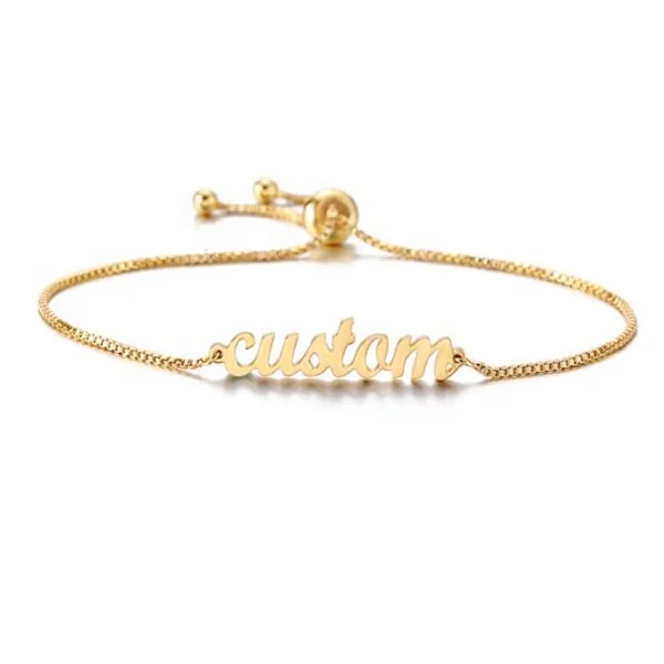 Yiwu Aceon Personalized Custom Name Bracelet Charms Handmade Women Kids Jewelry Handwriting Adjustable Bracelet