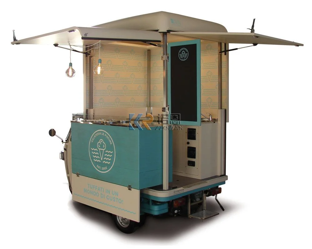 Unique Street Kitchen Food Truck for Sale Mobile Ice Cream Cart support Customization Electric Tricycle APE Food Cart
