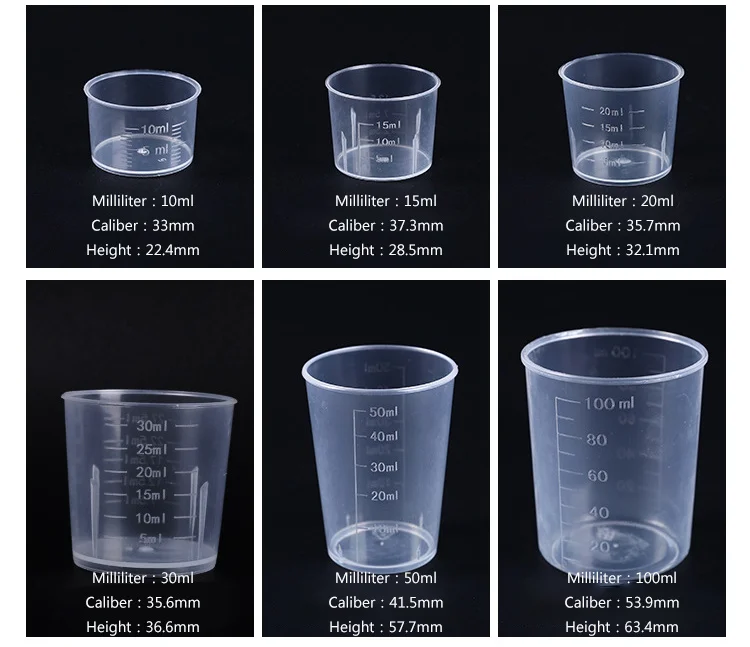 Wholesale China Factory Plastic Measuring Cup With Scale Medicine Cup Laboratory Tool 200ml