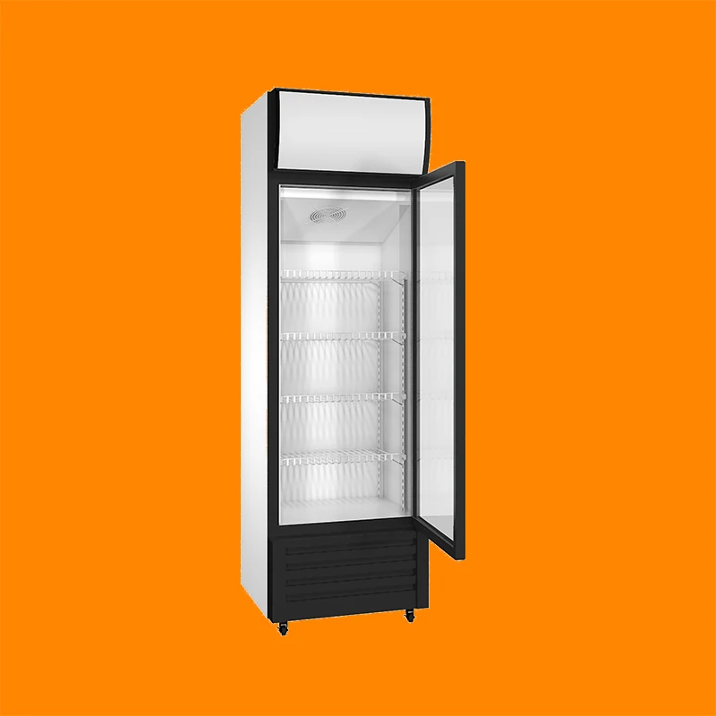 Commercial Supermarket Single Glass Door Upright Cooler Beverage Chiller Showcase Fridge