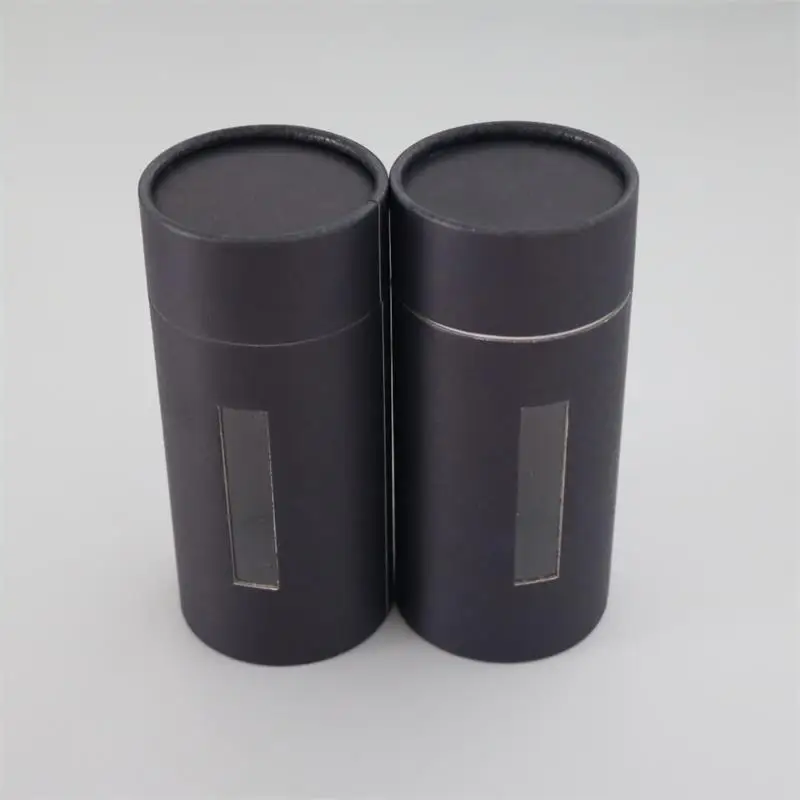 hot Packaging Custom Round Paper Tube for essential oil bottle  frosted black paper tube