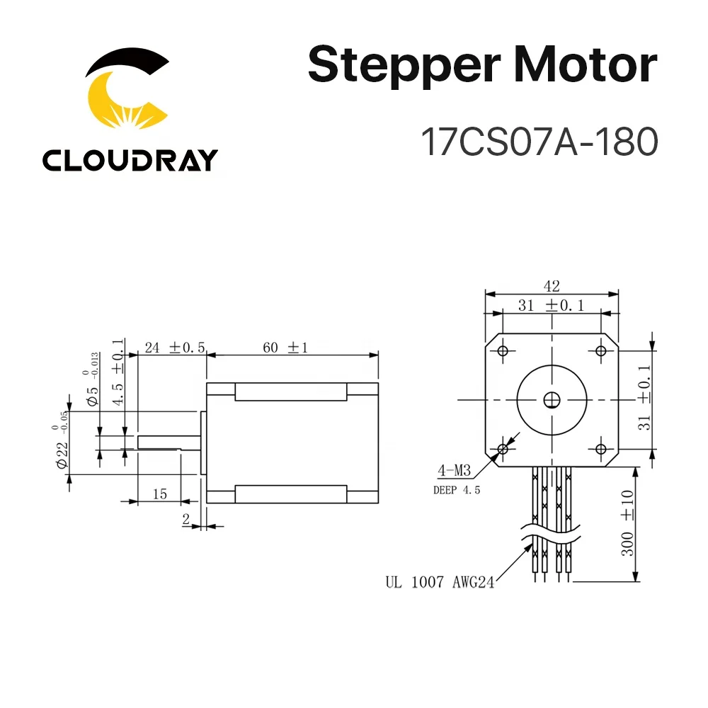  Cloudray CM08 Nema17 2 фазы L67 S5 шаговый двигатель 3 49 V 1.8A 0.71N.m для гравировального станка с ЧПУ