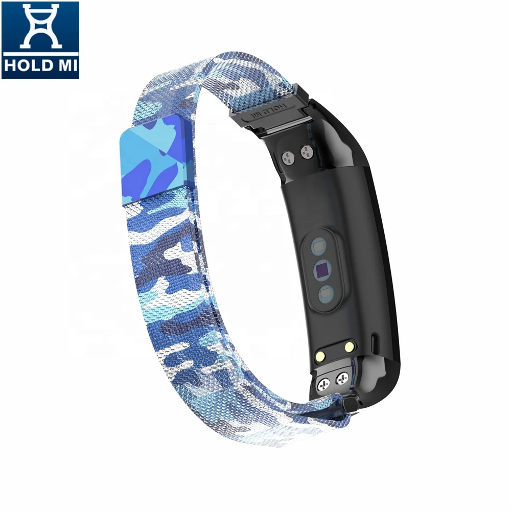 ODM HOLDMI 7084 series Blue Camouflage color magnetic milanese watch strap for HUAWEI band 4