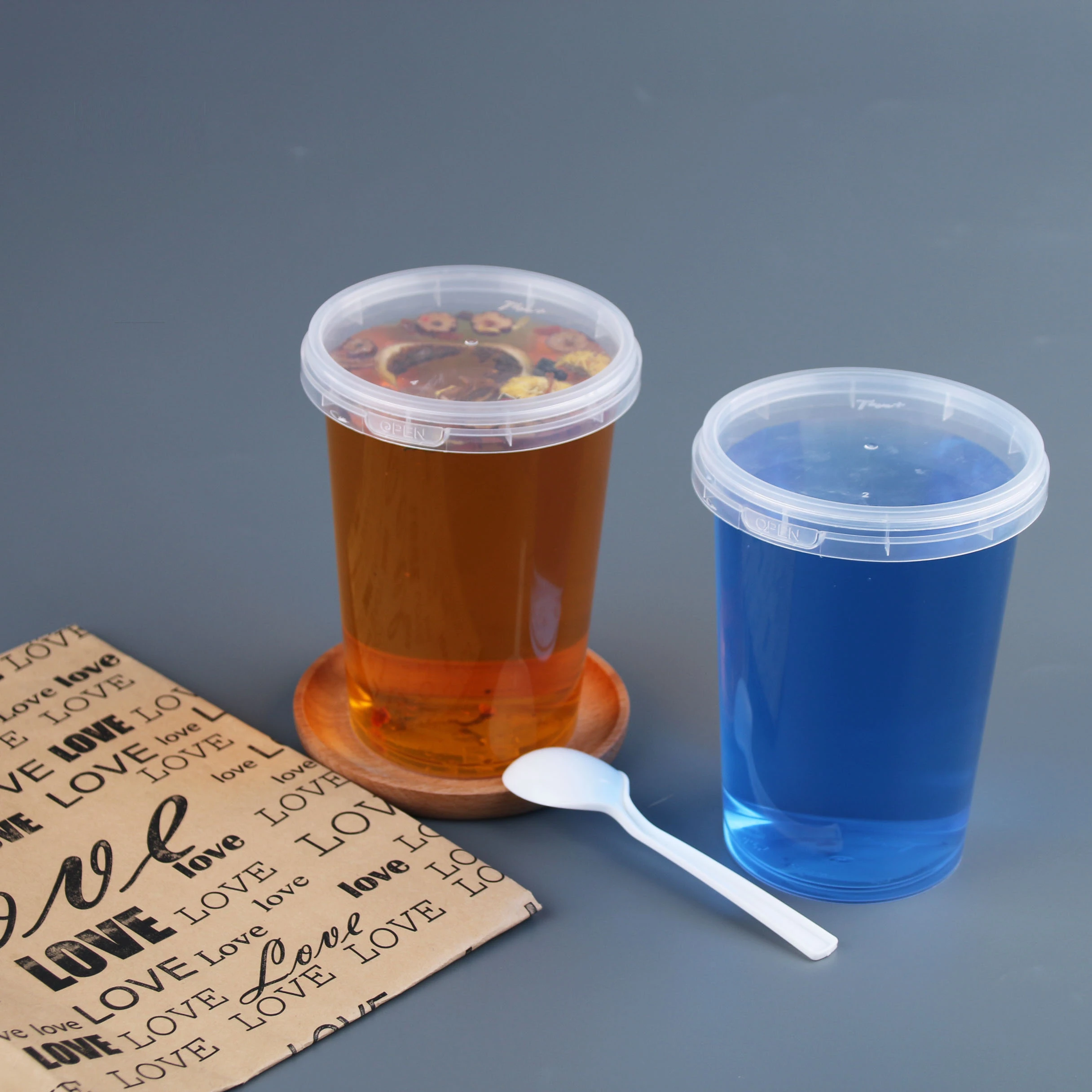 Disposable deli food soup cup leakproof takeaway soup cup with latch lid