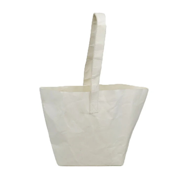 White Durable Reusable Washable Shopping Dupont Tyvek Paper Tote Bag With Custom Logo