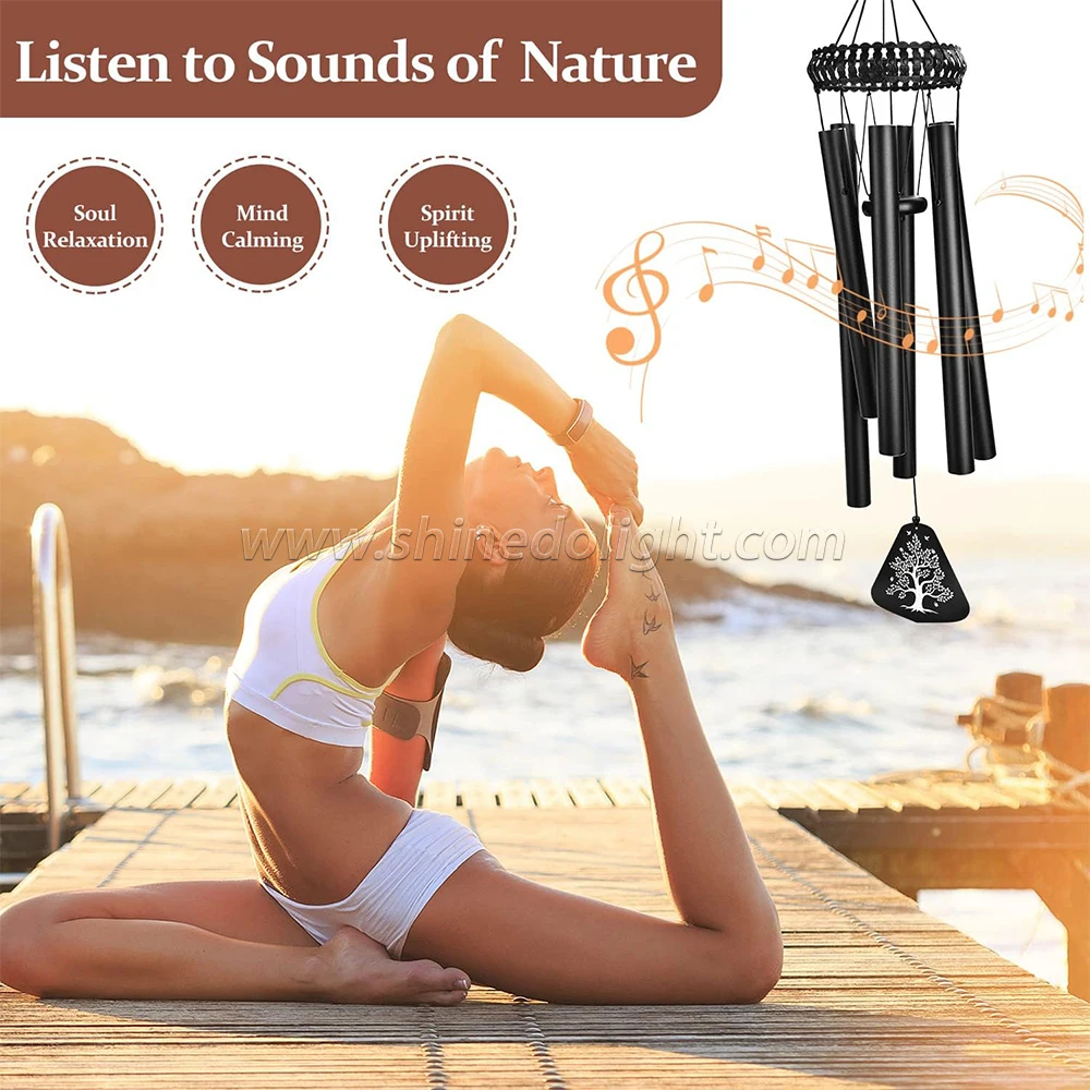 30 Inch Wind Bell Wall Hanging 6 Tubes Wind Chimes Bell Waterproof Windchimes Bells Housewarming Gift Home Courtyard Decorations