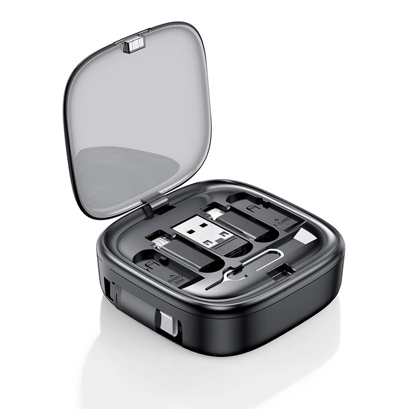 60W Fast Charge USB Type C Micro Cable Kit Set for Universal Cell Phones,  Multifunctional Travel Storage Box With Phone Holder