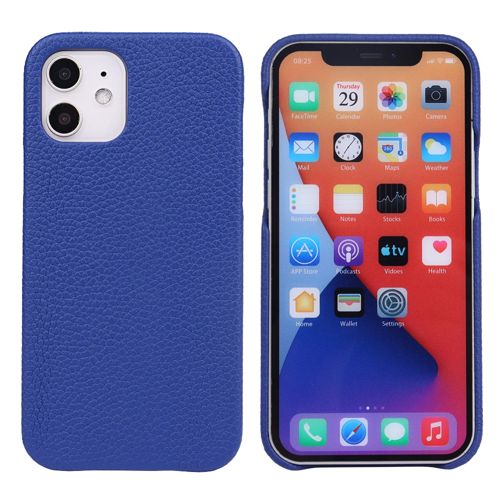 Sundo customize  genuine leather logo mobile phone case shockproof case for iPhone 12 13