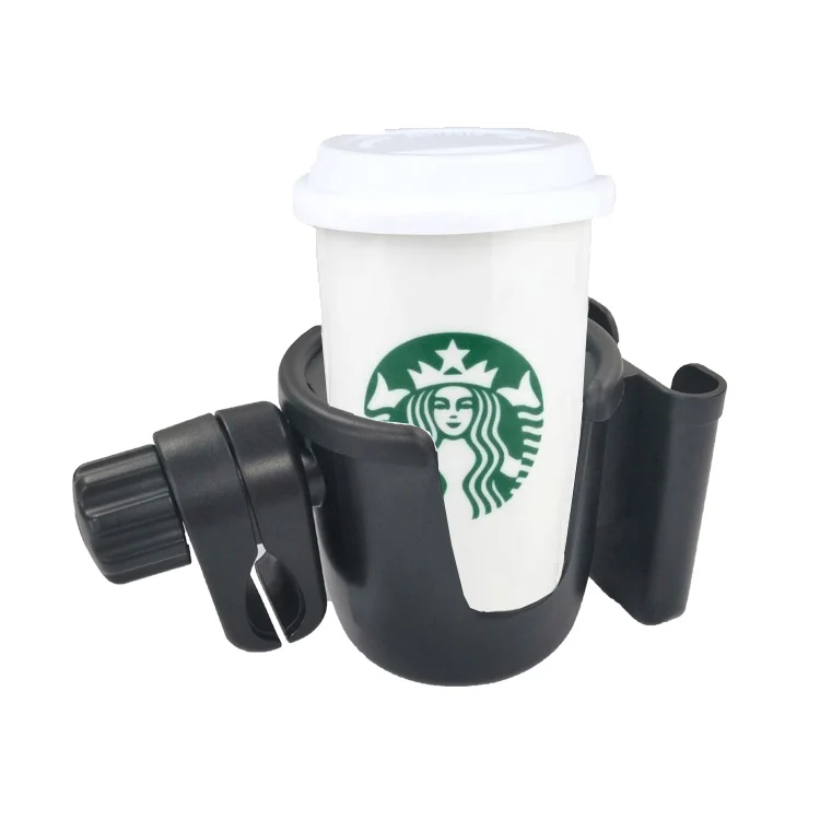 
2 in 1 Universal Cup Holder Rack Bottle Holder for Buggy Pushchair Wheelchair Bike and More 