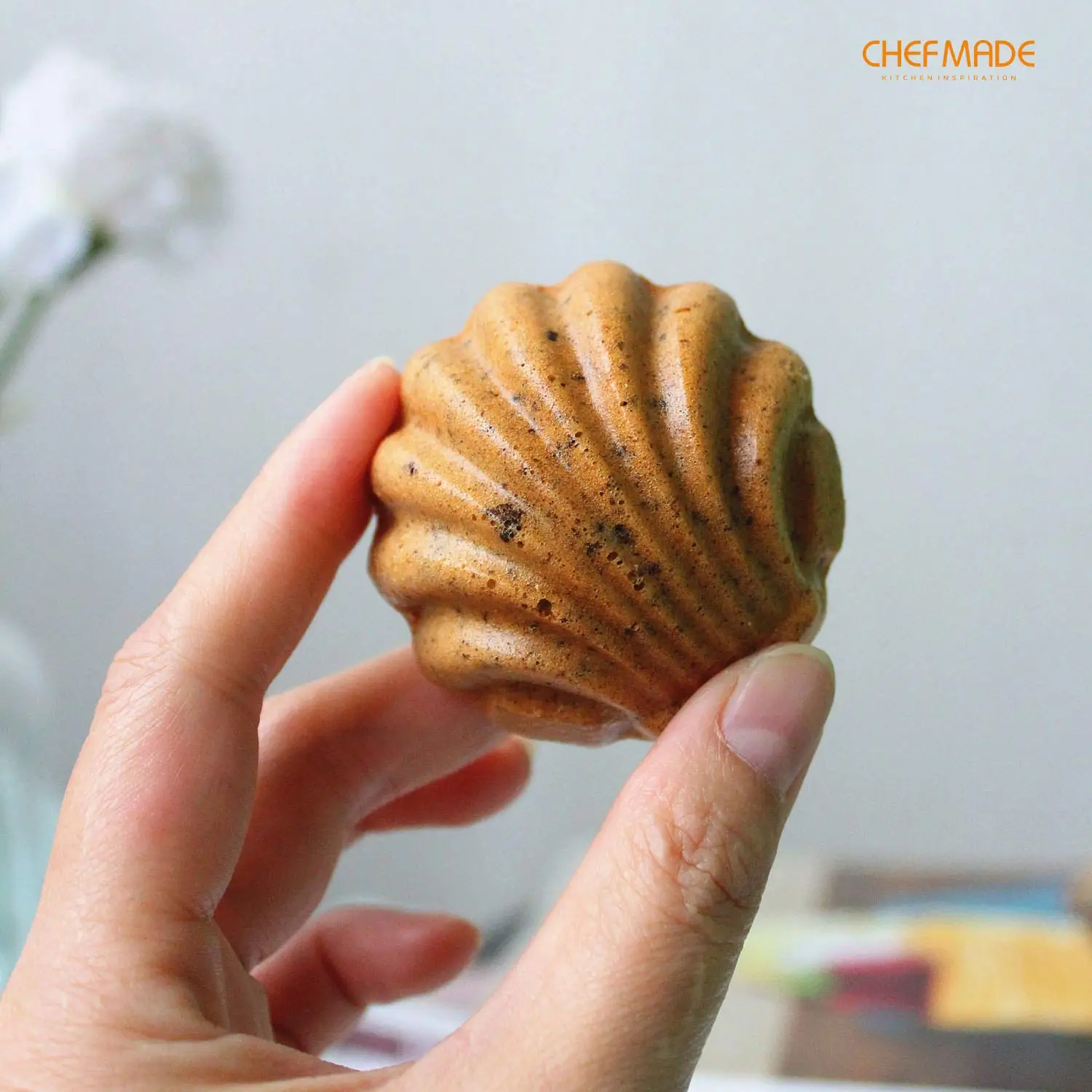 CHEFMADE 12-полости с антипригарным покрытием сферическая оболочка, формы для выпечки Мадлен пресс-форма для торта для печь для выпечки