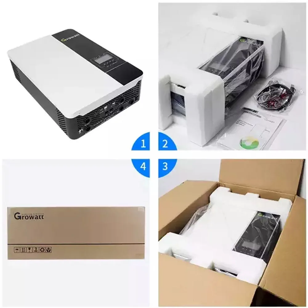 AC/DC 5kw 40A Power Growatt off Grid Hybrid Solar Power Energy Home Inverter with 48 VDC MPPT Charger for Household Use