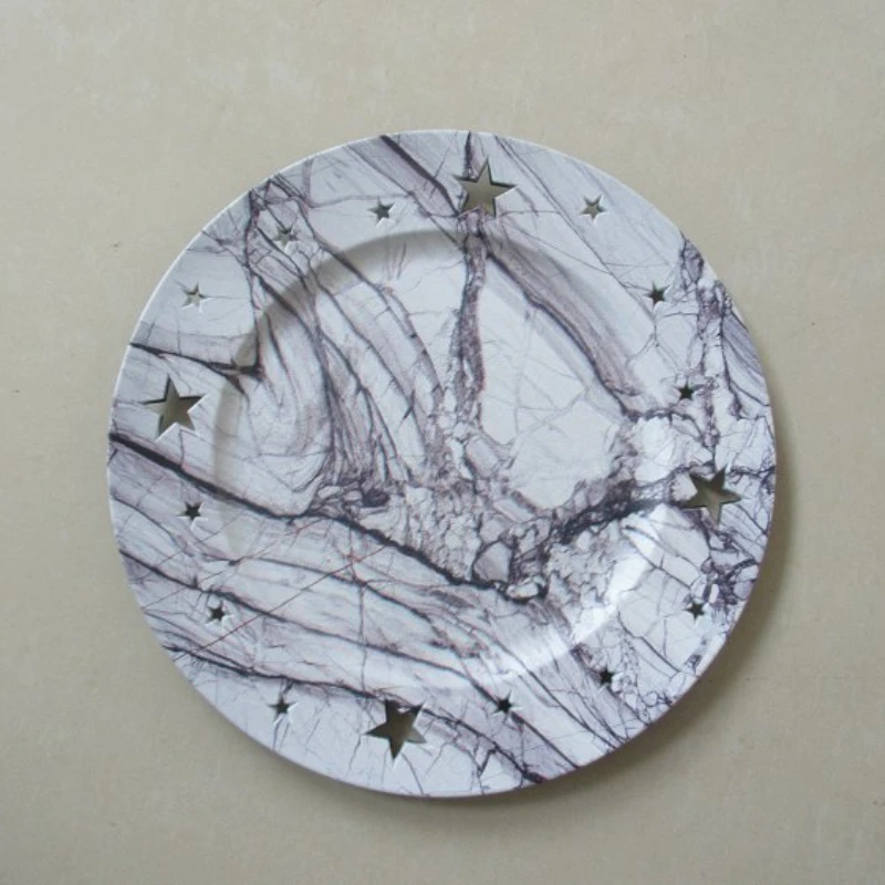 Customizable Classic Vintage Style PP Plastic Serving Dishes Charger Plate Set High Quality Home Wedding Party Material