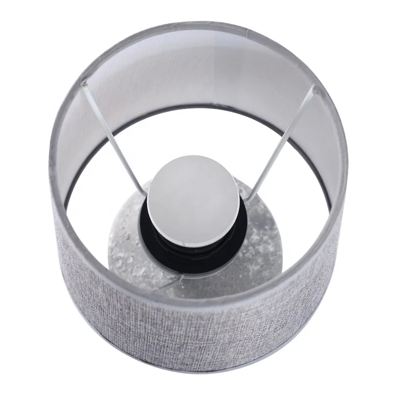 Rustic style round matte indoor decoration bedside lamp antique stoneware table lamp