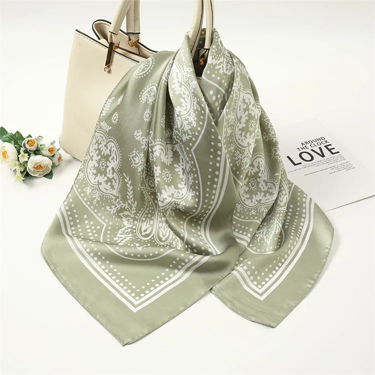 HEFT BOOOGE Classic 70cm*70cm Paisley Design Large Square Satin Scarf