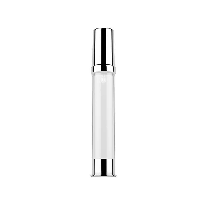 Wholesale 5ml 10 ml 15ml 30ml Custom Silver AS Plastic Airless Cosmetic Skin Care Lotion Serum Pump Bottle