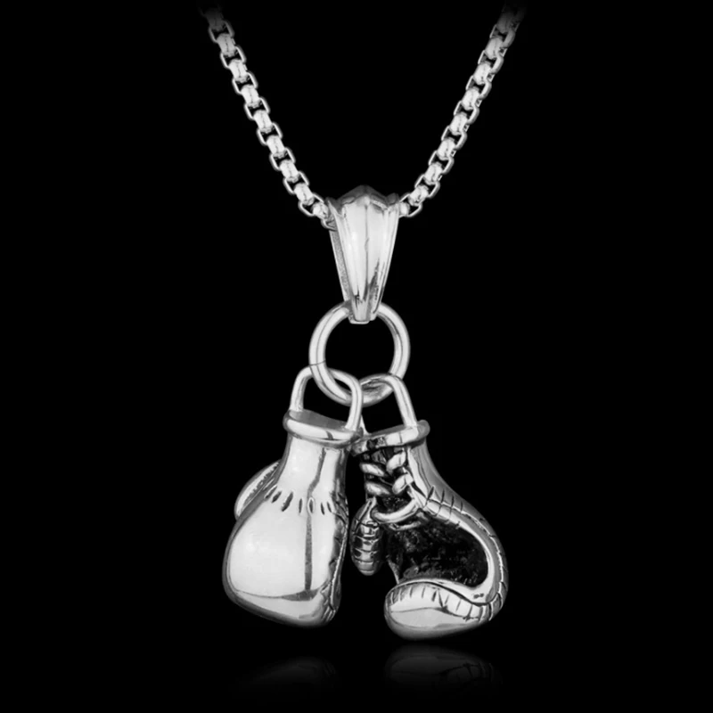 Fashion Mini Boxing Pendant Necklace Fitness Jewelry for Men Boys Gift