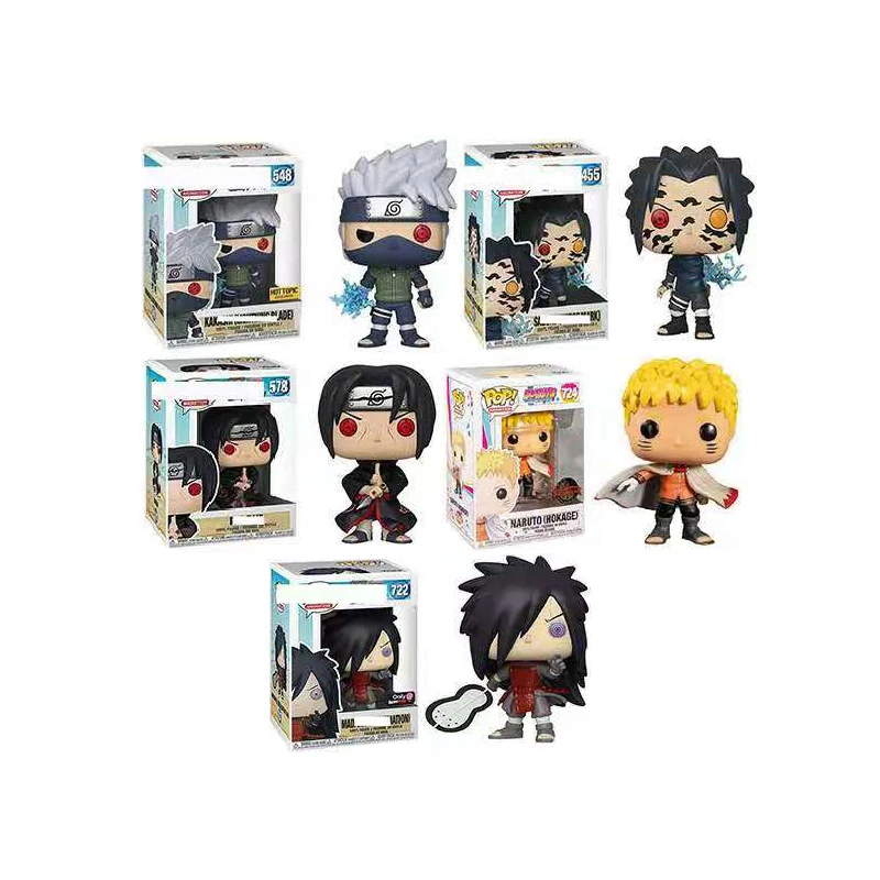 Collectible toy classic cartoon character anime model Kakashi Sasuke fun-ko action figure pop kid toys
