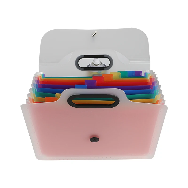 A4 size plastic extension organ folder 12 pockets with portable index storage Custom