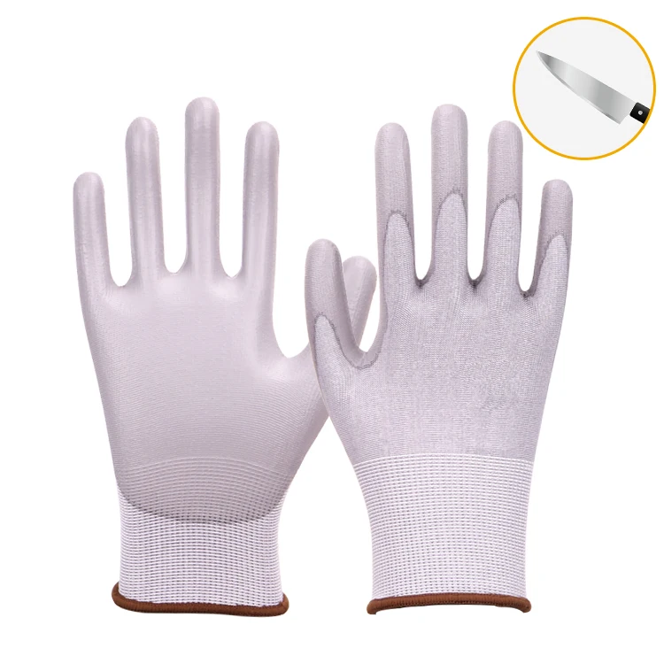 XINGYUProtection Kitchen Safety Work Gloves Anti Cut Proof Gloves  18G HPPE PU  Cut Resistant Hand Glove