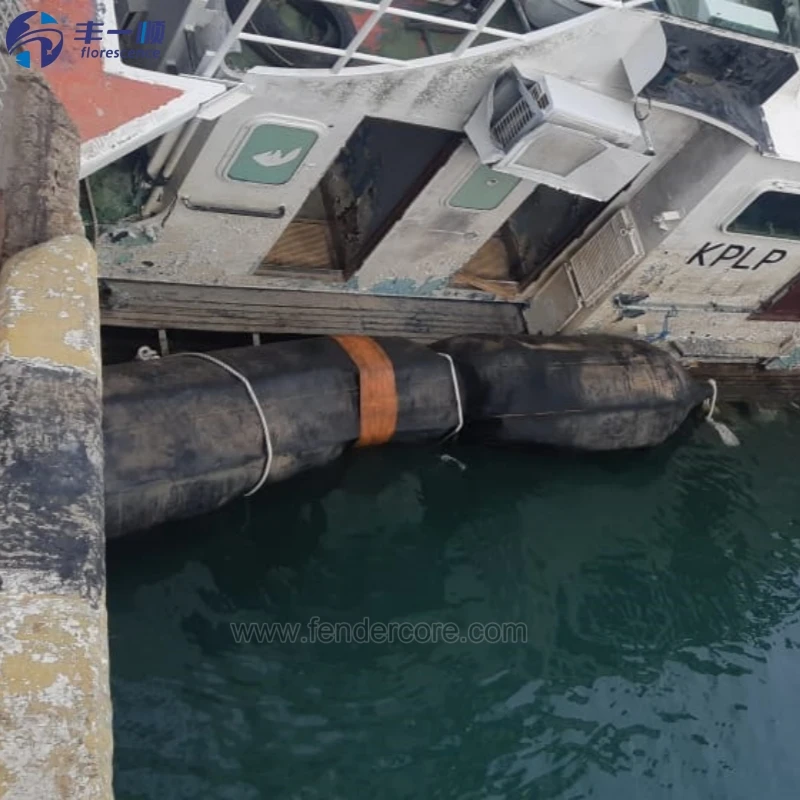 Floating marine rubber airbag with customized size for avoiding sharp objects