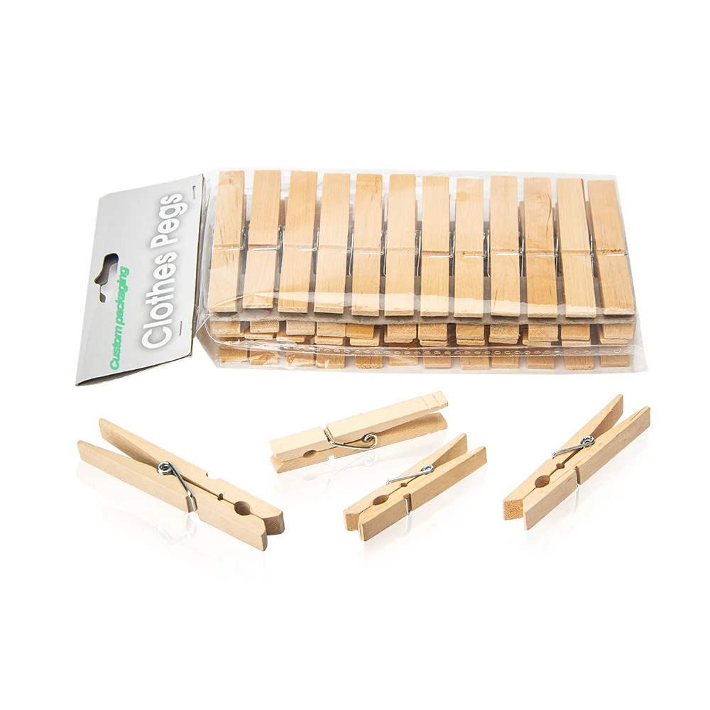 Small birch wooden clothes pegs laundry clothespins clip for clothes