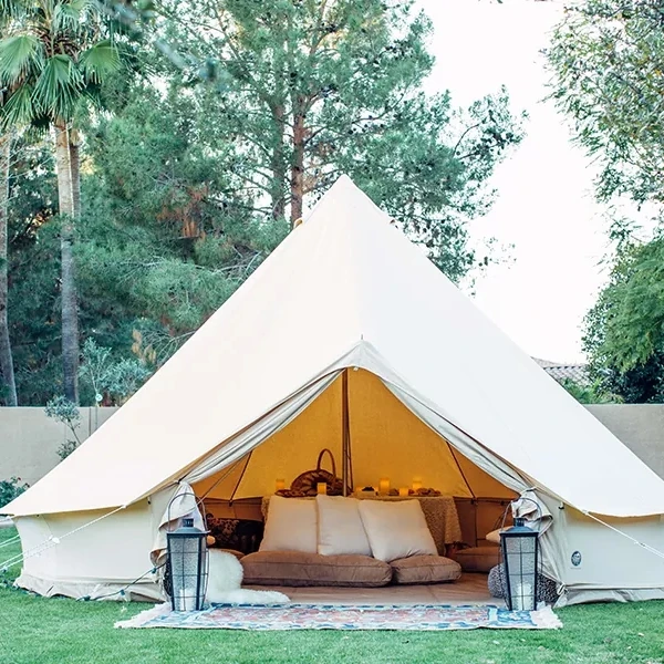 Outdoor Waterproof Cotton Canvas Family Camping Bell Tent