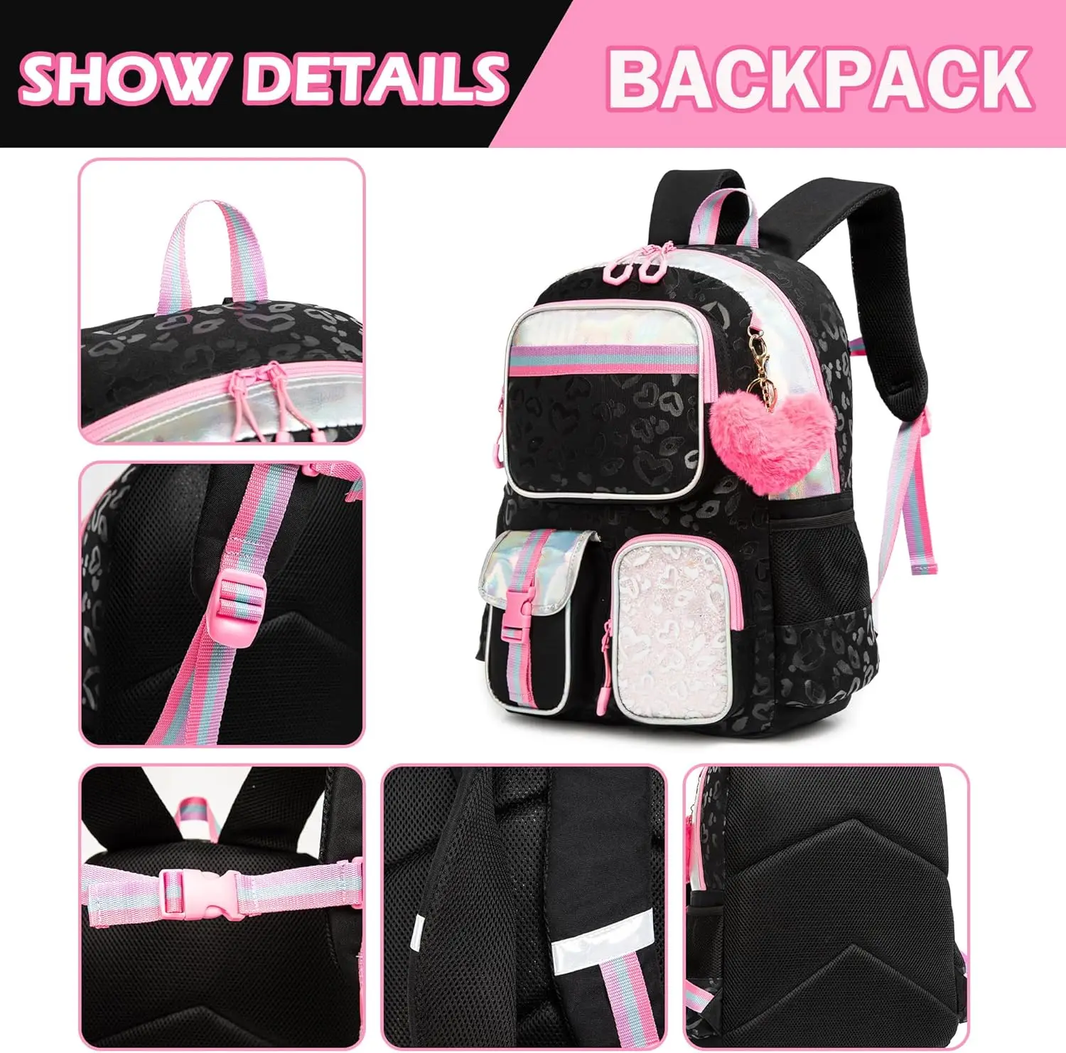 2025 New 3 Piece 3 In 1 School Bag Set Including Lunch Box Pencil Bag School Backpack Bag Set for Girls Kids Teenagers
