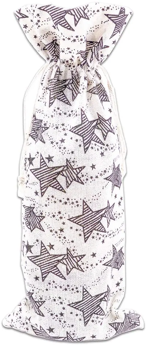 
Cotton Canvas Muslin Bottle & Wine Gift Bags with Drawstring for Storage, Holiday Parties, Promotional Events 