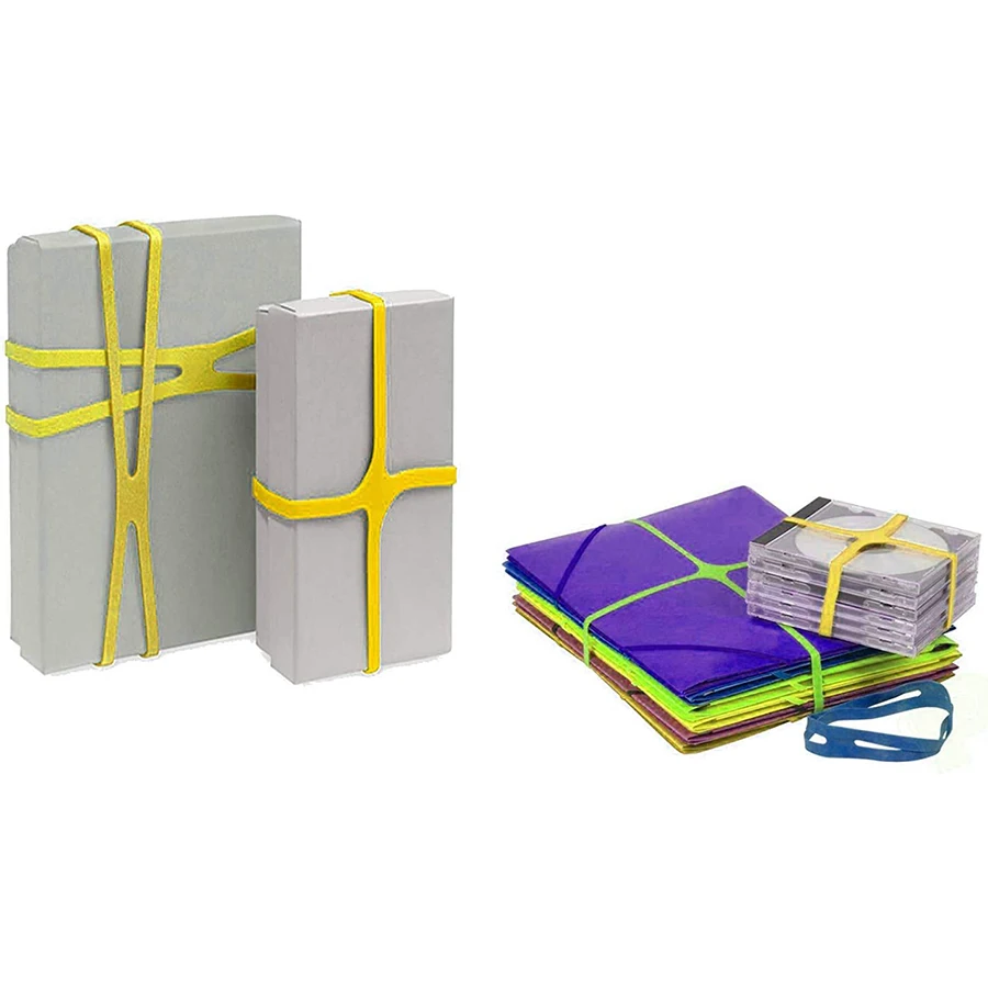 Assorted Color H-Band Silicone Rubberband X Rubber Band for Books, Cameras, Art, Cooking, Wrapping, Exercise, Bag Wraps