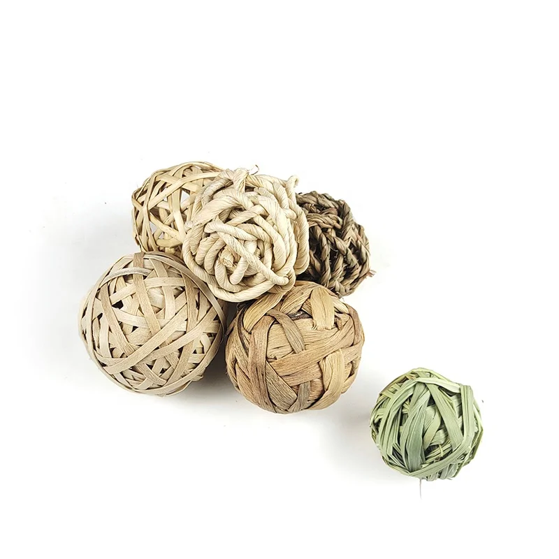 6 set  Small Animal Activity Toys, Assorted Rabbit Balls, Chewable Teething Activity Toys for Bunny Rabbit Hamster Guinea Pig