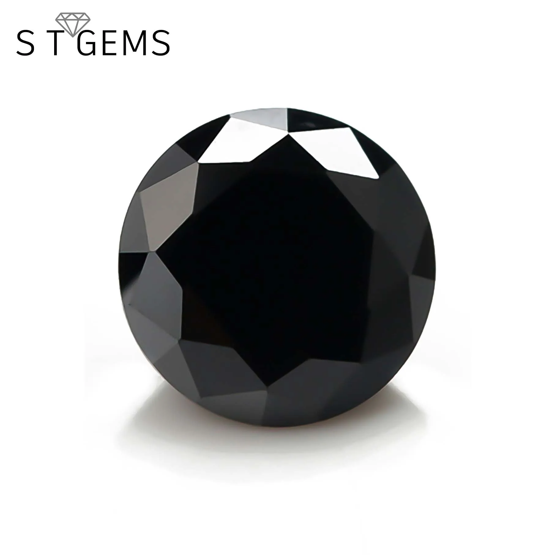 Wholesale High Quality 2mm Round Shape Black Synthetic Spinel Stone For Jewelry Make