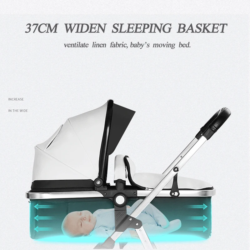 New Baby Stroller / Baby Carrier Foldable 3 in 1 Baby Pram / Foldable Luxury Travel Stroller Baby Walker Stroller