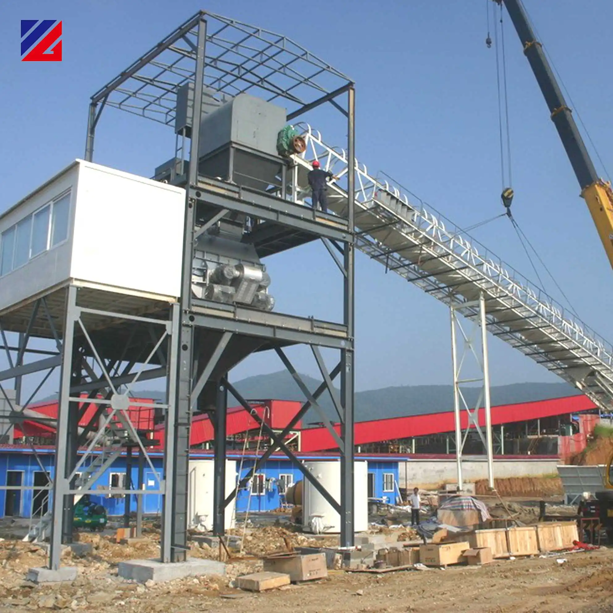 Solidbase Electric Ready-Mixed Concrete Batching Plant for Construction Industries Including Cement Silo Equipment for Sale