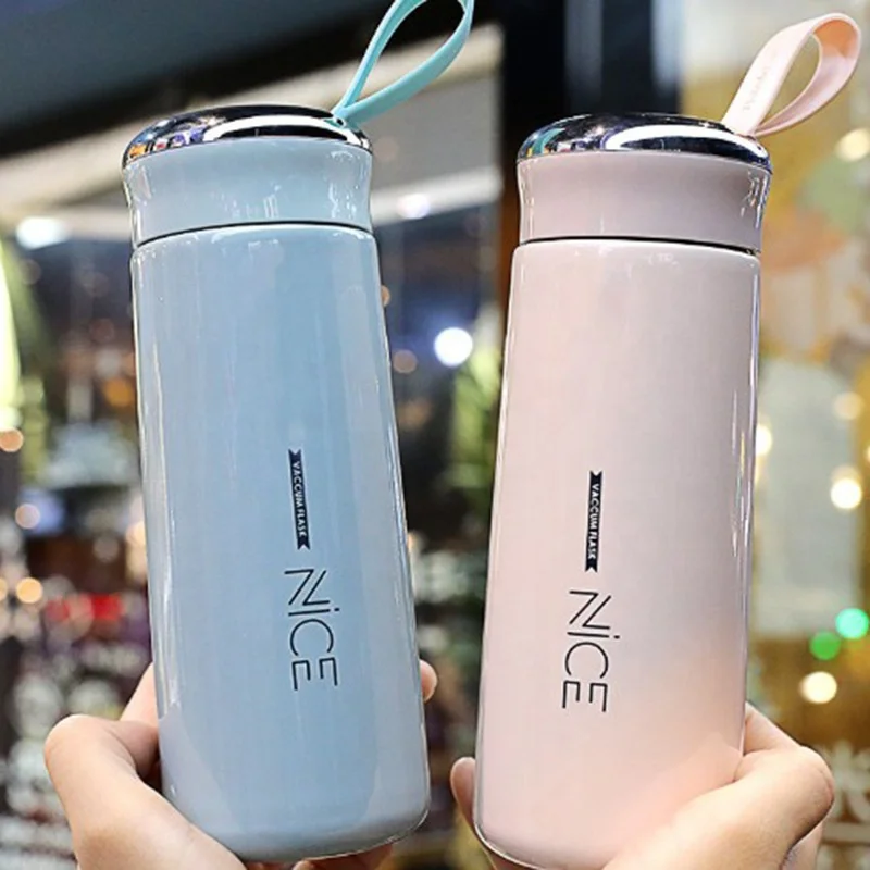 Fashionable Ness Glass 400ML Double Water Cup Female Ins Student Simple Trend Fresh Advertising Gift Cup Custom Cup