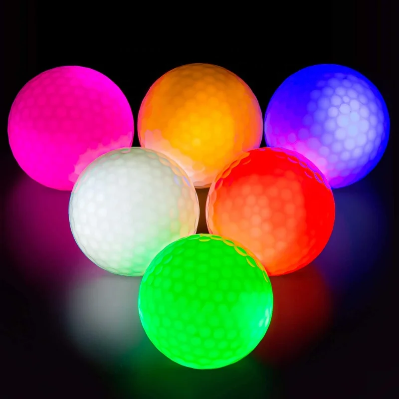 Flashing Light Up Golf Balls Custom Printing Glow In The Dark Long Lasting 8 Mins Led Golf Ball
