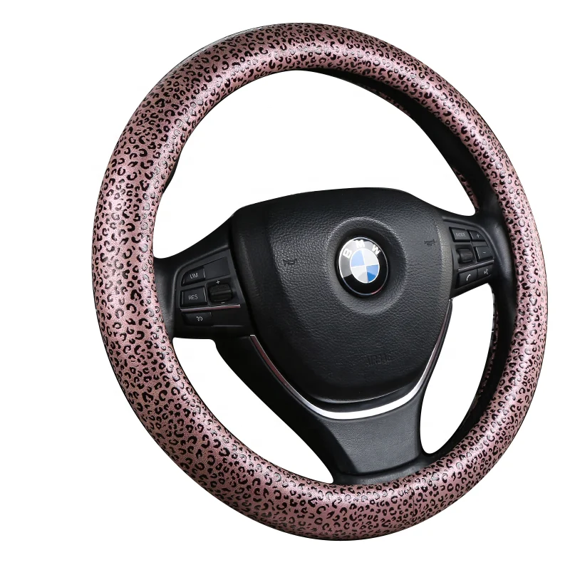 Automotive interior accessories Universal steering wheel cover Leopard embossed anti slip steering wheel cover