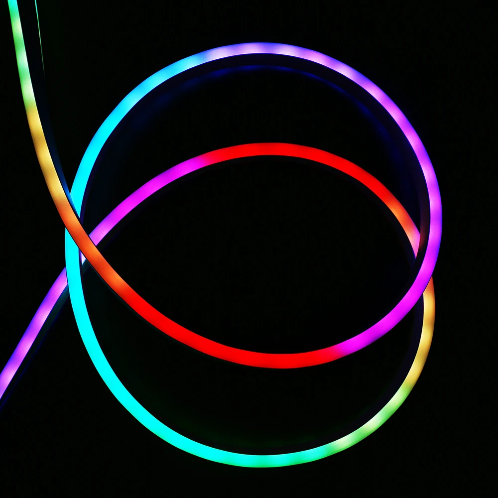 Распродажа неоновая полоса RGB волшебный цвет водонепроницаемая 1 см 2 5 для резки IP67 12 В 24 180 градусов